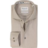 Michaelis - Slim Fit Overhemd - Beige - Twill - Strijkvriendelijk