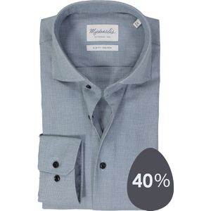 Michaelis slim fit heren overhemd, birdseye, donkerblauw