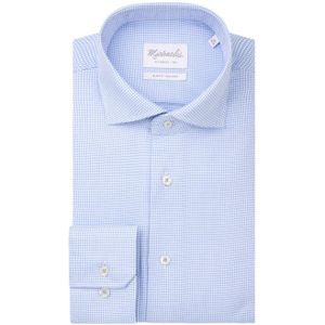 Michaelis slim fit heren overhemd, dobby, blauw