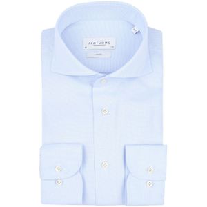 Profuomo - Travel Overhemd - Blauw - 100% Katoen - Slim Fit