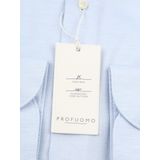 Profuomo - Basketweave Overhemd - Lichtblauw - Slim-fit - Strijkvrij Katoen