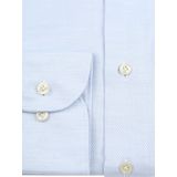 Profuomo - Basketweave Overhemd - Lichtblauw - Slim-fit - Strijkvrij Katoen