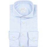 Profuomo - Basketweave Overhemd - Lichtblauw - Slim-fit - Strijkvrij Katoen