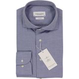 Profuomo slim fit heren overhemd, basket weave, middenblauw