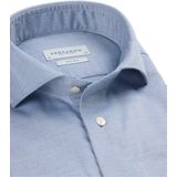 Profuomo slim fit heren overhemd, basket weave, middenblauw