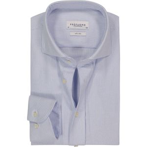 Profuomo - Oxford - Lichtblauw Gestreept Overhemd - Strijkvriendelijk - Slim Fit