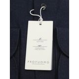 Profuomo - Overhemd - Navy - Peached Twill Flanel - Slim-fit - Lange Mouw