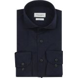 Profuomo - Overhemd - Navy - Peached Twill Flanel - Slim-fit - Lange Mouw