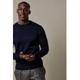 Profuomo - Slim Fit Trui - Donkerblauw - 100% Wol