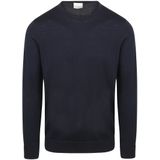 Profuomo - Slim Fit Trui - Donkerblauw - 100% Wol