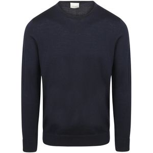 Profuomo - Slim Fit Trui - Donkerblauw - 100% Wol