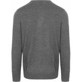 Profuomo - Slim Fit Trui - Grijs - 100% Wol