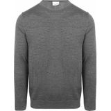 Profuomo - Slim Fit Trui - Grijs - 100% Wol