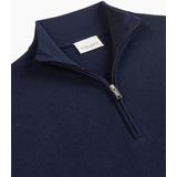 Profuomo - Half Zip Pullover - Merinowol - Blauw - Modern-fit