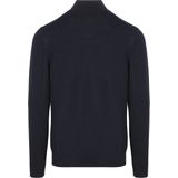 Profuomo - Half Zip Pullover - Merinowol - Blauw - Modern-fit