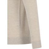 Profuomo - Slim Fit Trui - Beige - Wol - Korte Rits