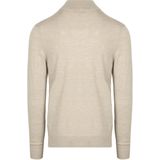 Profuomo - Slim Fit Trui - Beige - Wol - Korte Rits