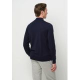 Profuomo - Slim Fit - Gebreide Trui - Donkerblauw - 100% Wol