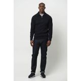 Profuomo - Zwarte Wol Half Zip Pullover - Heren - Wol