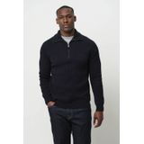 Profuomo - Zwarte Wol Half Zip Pullover - Heren - Wol