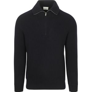 Profuomo - Zwarte Wol Half Zip Pullover - Heren - Wol
