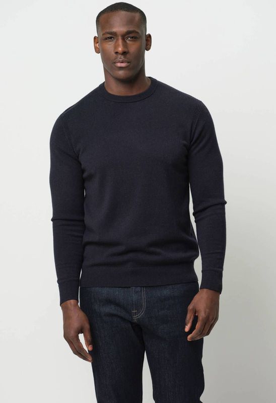 Profuomo - Gebreide Trui - Donkerblauw - Wol