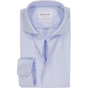 Michaelis - Slim Fit - Heren Overhemd - Blauw - Strijkvriendelijk
