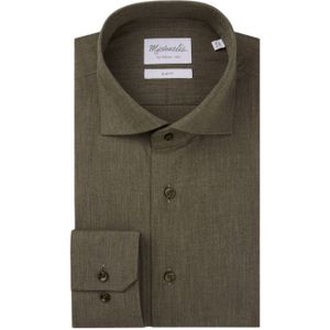Michaelis - Slim Fit - Heren Overhemd - Bruin - Popeline
