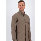 Michaelis - Slim Fit - Heren Overhemd - Bruin - Popeline