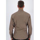 Michaelis - Slim Fit - Heren Overhemd - Bruin - Popeline