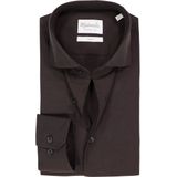 Michaelis - Slim Fit - Overhemd - Donkerbruin - Strijkvriendelijk