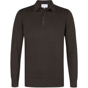 Michaelis - Gebreide Trui - Donkerbruin - Regular Fit - Lange Mouw