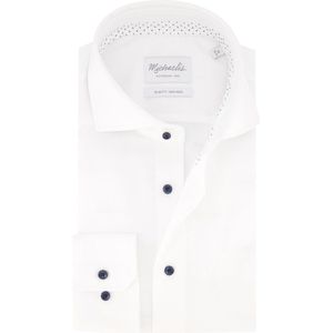 Michaelis - Slim Fit - Overhemd - Wit - Lange Mouwen - 100% Katoen
