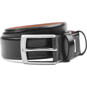 Riem Leer Zwart - Profuomo - Taille maat 95cm - Leer - Dames & Heren riem Effen