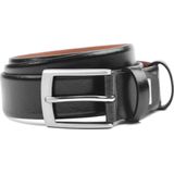 Riem Leer Zwart - Profuomo - Taille maat 105cm - Leer - Dames & Heren riem Effen