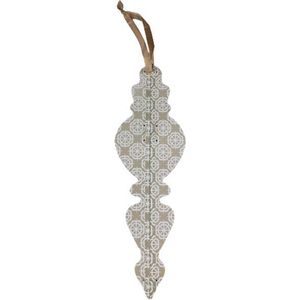 Decoratie hanger - Beige - Papier - Groot - h 47 cm