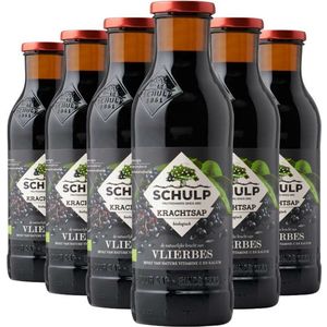 Schulp Vlierbessensap Puur Krachtsap Biologisch 6 x 0,75 liter