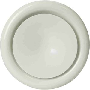 DEC metalen toevoer ventilatie ventiel met klemveren spierwit RAL9010 Ø 125 mm – DVSC-P125