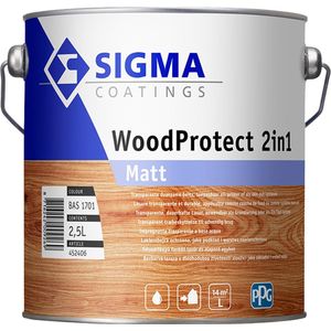 Sigma Buitenverf Woodprotect 2 in 1 Mat liter kleurloos