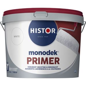 Histor Monodek Primer Mat - Vergroot Hechting & Dekkracht - Optimale Dekking - 10L - 90m2 - Wit