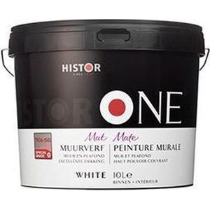 Histor One Muurverf Mat - Wit - - 2,5 Liter - Wit / Kleur | 8716242707301 | Histor Muurverf
