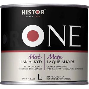 Histor One Lak Mat - Alkyd 500 ml Donkere kleur - Aflakken