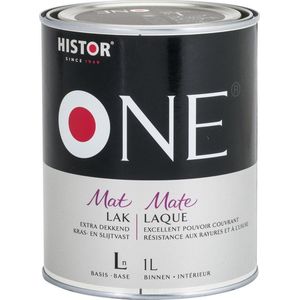 Histor - One Lak Mat - Alkyd - 1 Liter - Donkere Kleur - Waterbasis