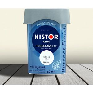 Histor Perfect Finish Lak Acryl Hoogglans 2,5 liter - Katoen (Ral 9001)