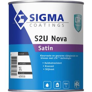 Sigma S2U Nova Satin - 1 Liter - Kleur | 8716242789277 | Verf | Lakverf Binnen