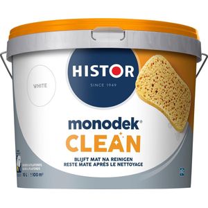 Histor Monodek Clean Mat - Reinigbare Muurverf - Makkelijk Schoon te Maken - 10 Liter - Wit