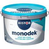 Histor Monodek Muurverf Mat - dekt in 1 laag - afwasbaar - Geschikt voor Binnen - 2,5 liter - Wit