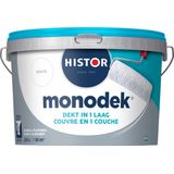 Histor Monodek Muurverf Mat - dekt in 1 laag - afwasbaar - Geschikt voor Binnen - 2,5 liter - Wit