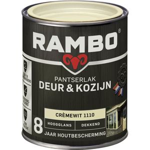 Rambo Pantserlak Deur & Kozijn Hoogglans Dekkend - 750 ml Crèmewit | 8716242826941 | Verf