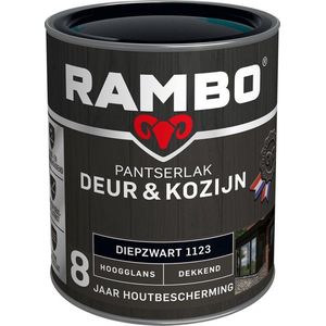Rambo Pantserlak Deur&Kozijn Hoogglans Dekkend Diepzwart 1123 750 ML